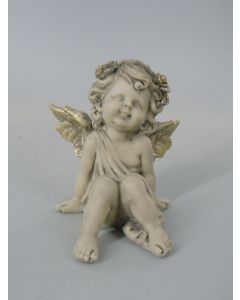 Engel "Lucie", betonfarben, Resin