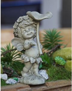 Elfe "Lalula", stehend, mit Batt, Resin