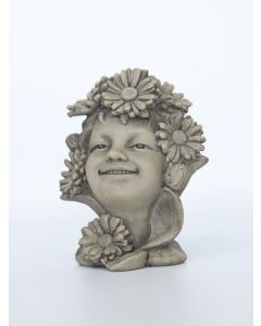 Blumenkind "Gänseblümchen", betonfarben, Resin